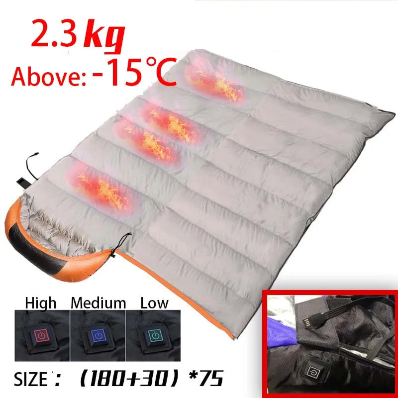 EmberLinie USB Heated Sleeping Bag with 4 Warmth Zones