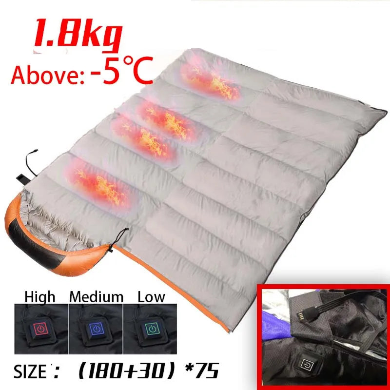 EmberLinie USB Heated Sleeping Bag with 4 Warmth Zones