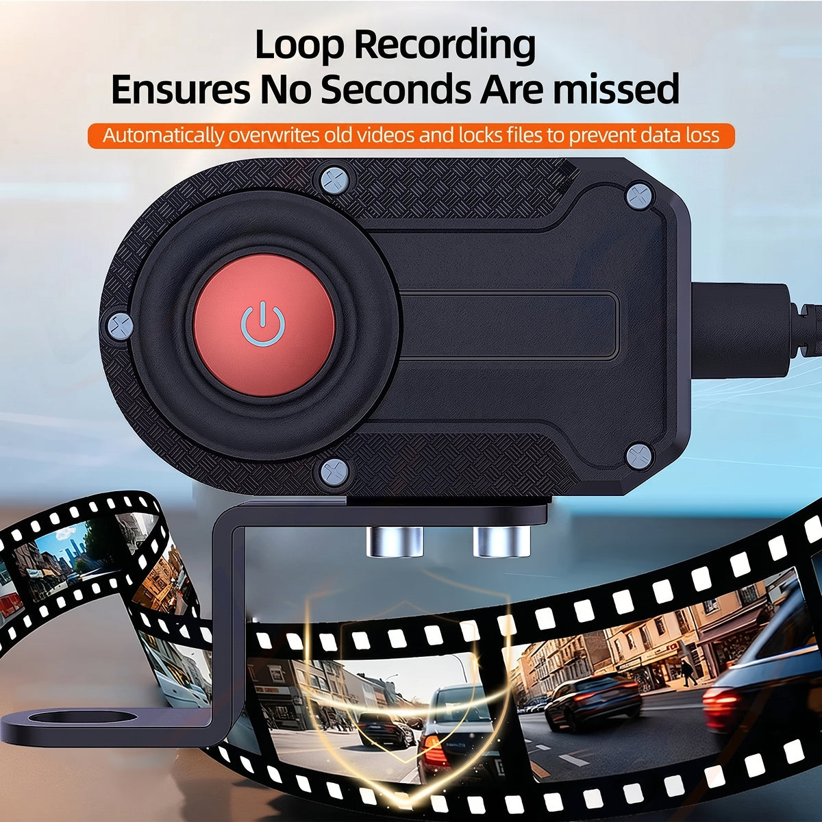 GearShoto 2K QHD Waterproof Motorcycle Dash Cam with WiFi