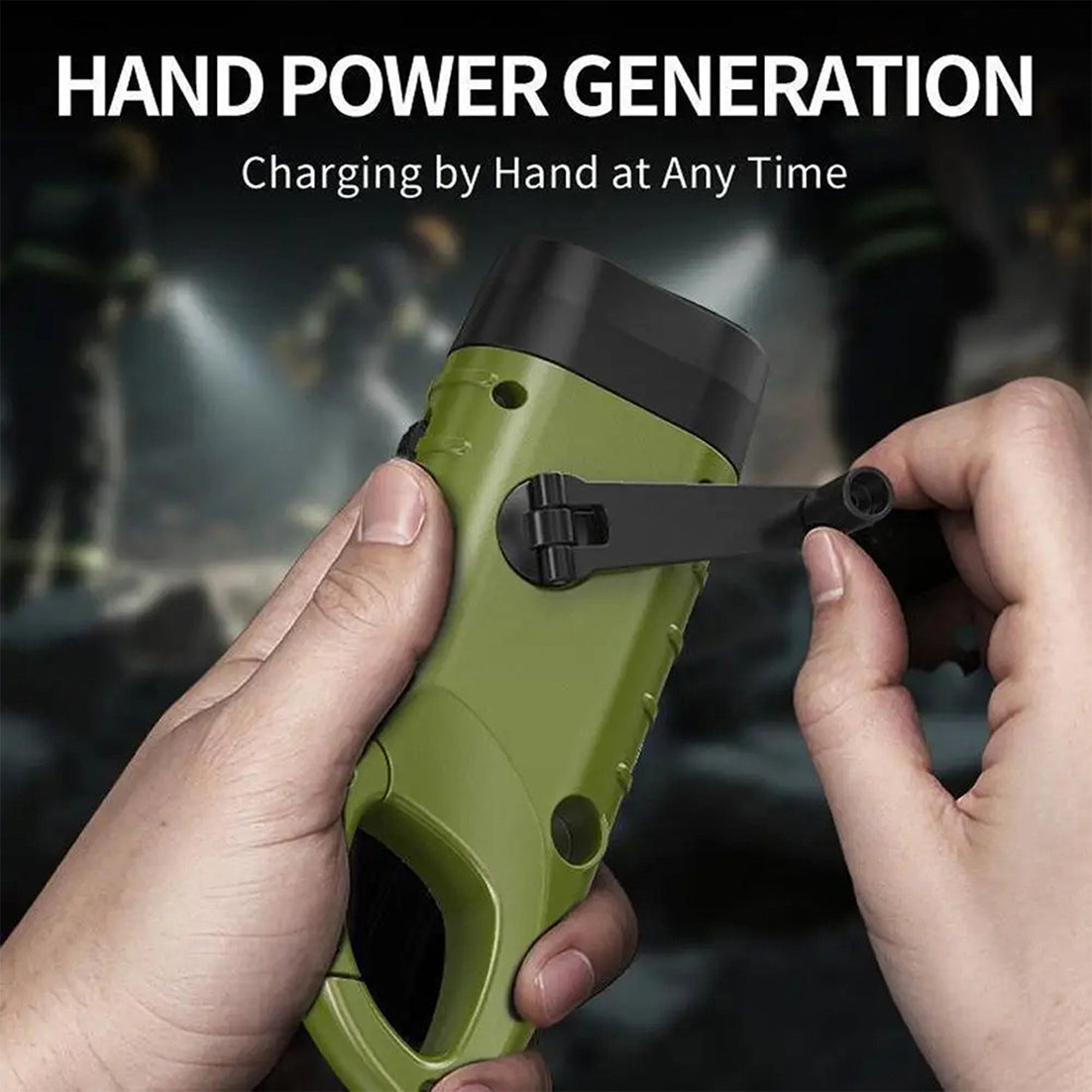 GravikSkio Wind Up Torch | Solar & Hand Crank Emergency LED Light