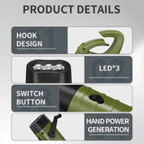 GravikSkio Wind Up Torch | Solar & Hand Crank Emergency LED Light