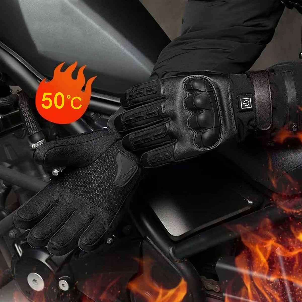 HeateRider Heated Motorcycle & Cycling Gloves for Winter