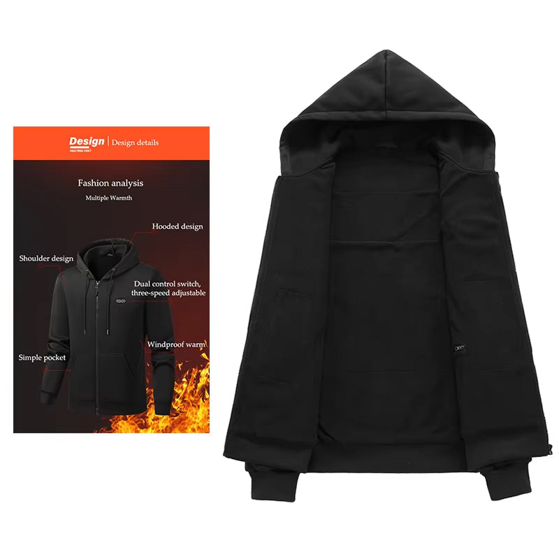 HoodyCoze 17-Zone Heated Hoodie | Dual Control Winter Warmth