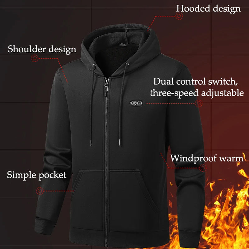 HoodyCoze 17-Zone Heated Hoodie | Dual Control Winter Warmth