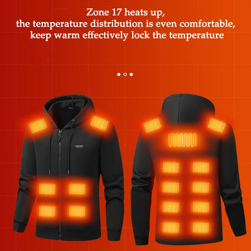 HoodyCoze 17-Zone Heated Hoodie | Dual Control Winter Warmth