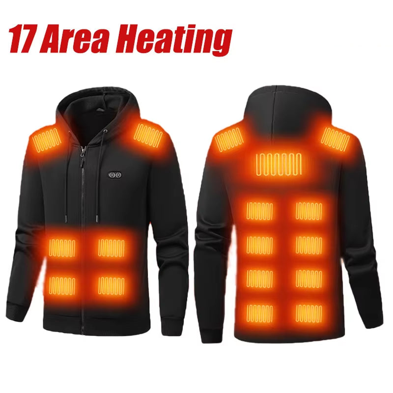 HoodyCoze 17-Zone Heated Hoodie | Dual Control Winter Warmth