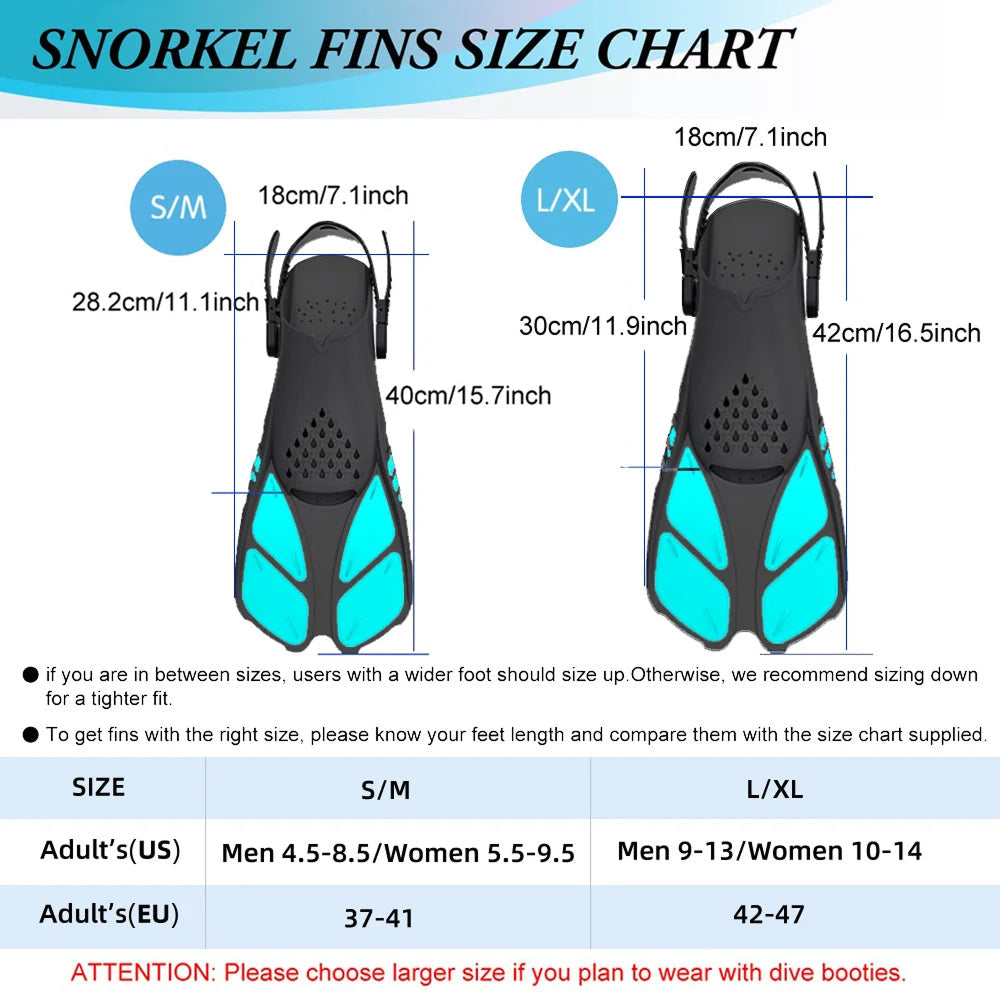 DeepBrez Snorkel Set with 180° Panoramic Mask and Adjustable Fins