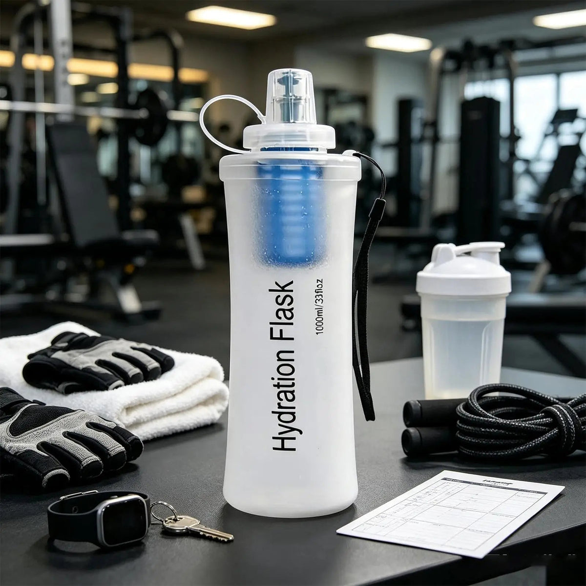 Klentax 1000ml Collapsible Water Filter Bottle UK