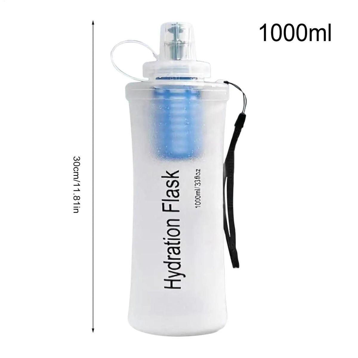 Klentax 1000ml Collapsible Water Filter Bottle UK