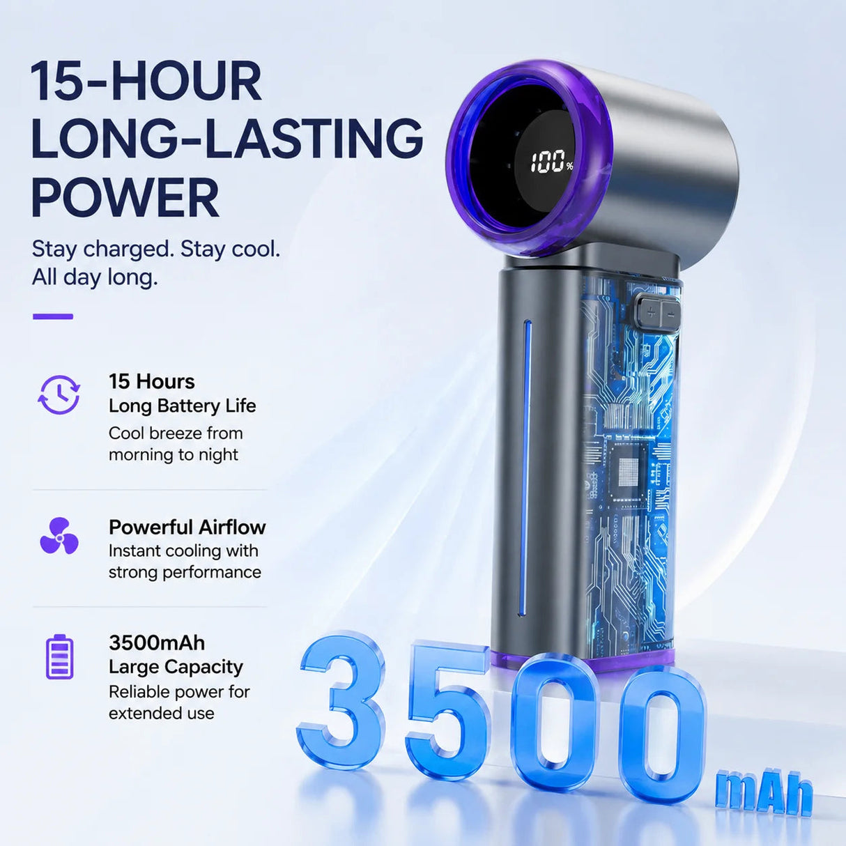 MistsyGo Portable Misting Fan with 199 Speeds