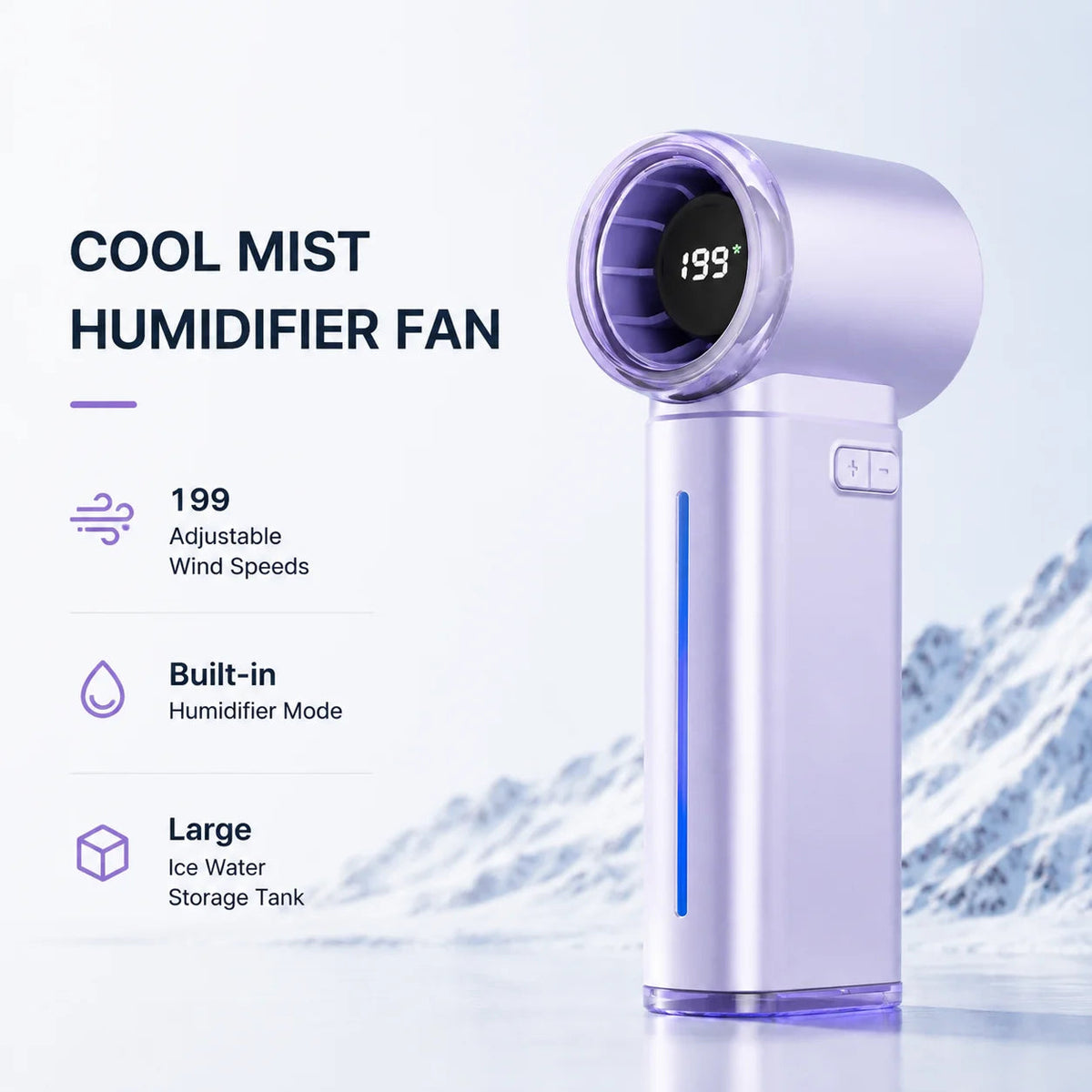 MistsyGo Portable Misting Fan with 199 Speeds