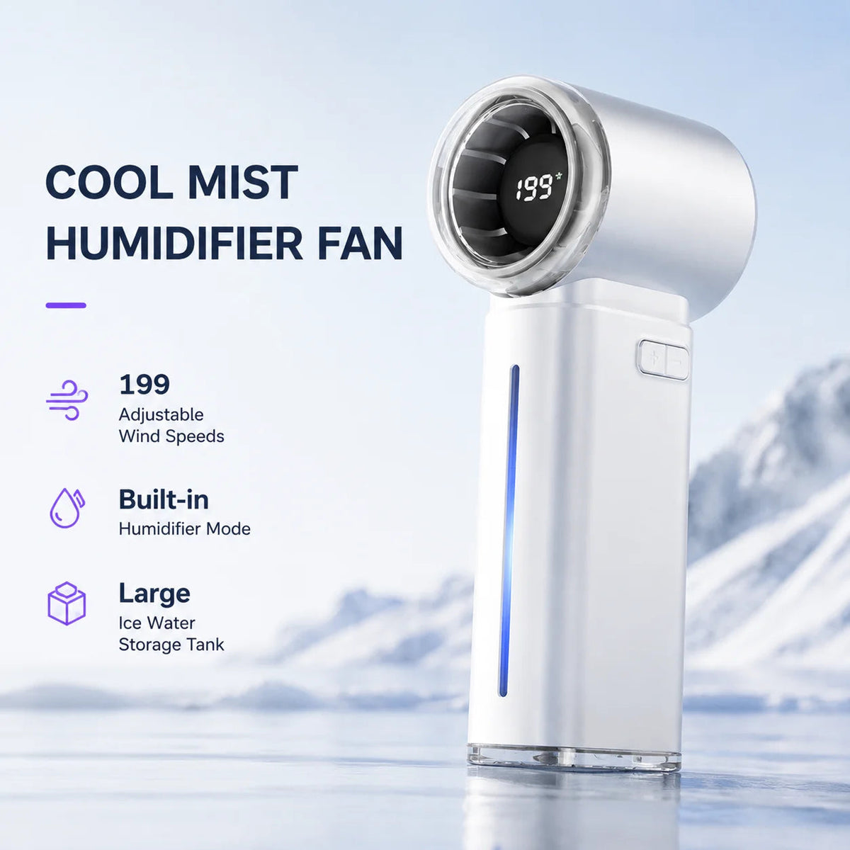 MistsyGo Portable Misting Fan with 199 Speeds