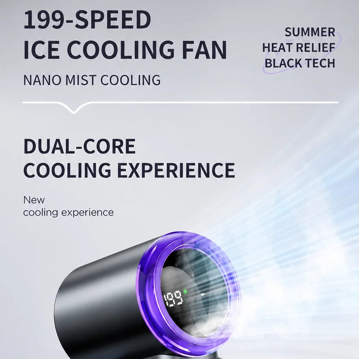 MistsyGo Portable Misting Fan with 199 Speeds
