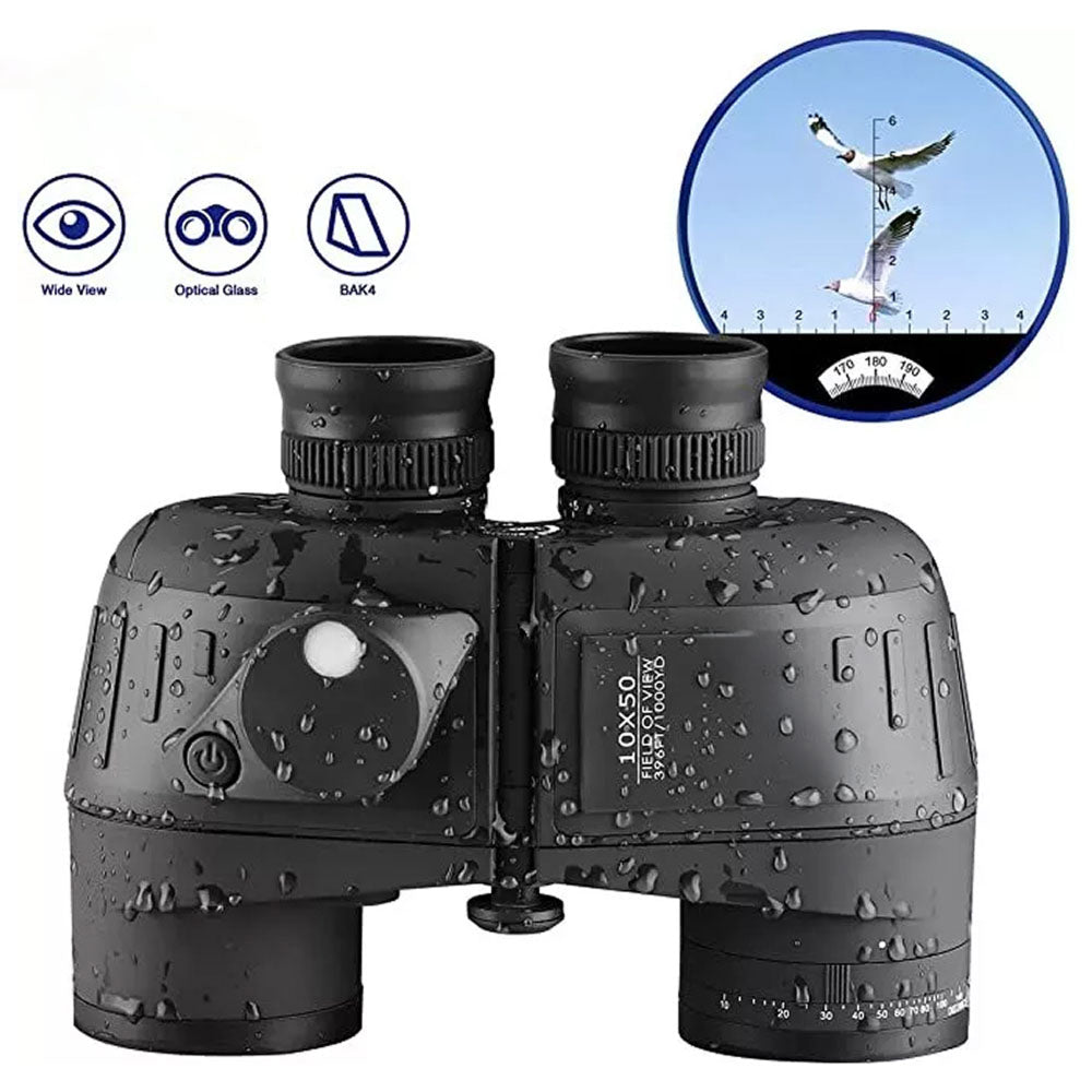 NautixCor 10x50 Marine Binoculars with Compass & Rangefinder