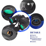 NautixCor 10x50 Marine Binoculars with Compass & Rangefinder