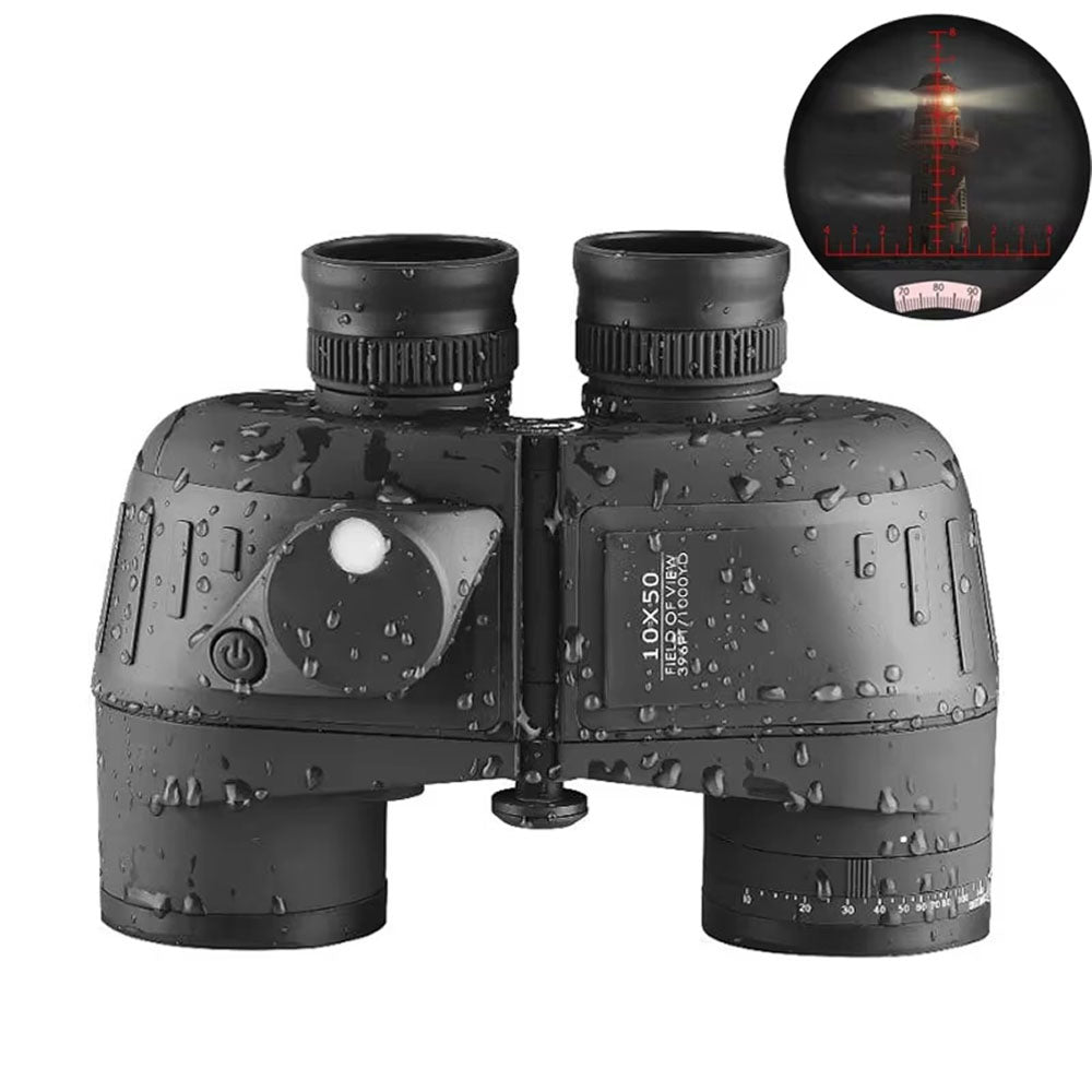 NautixCor 10x50 Marine Binoculars with Compass & Rangefinder