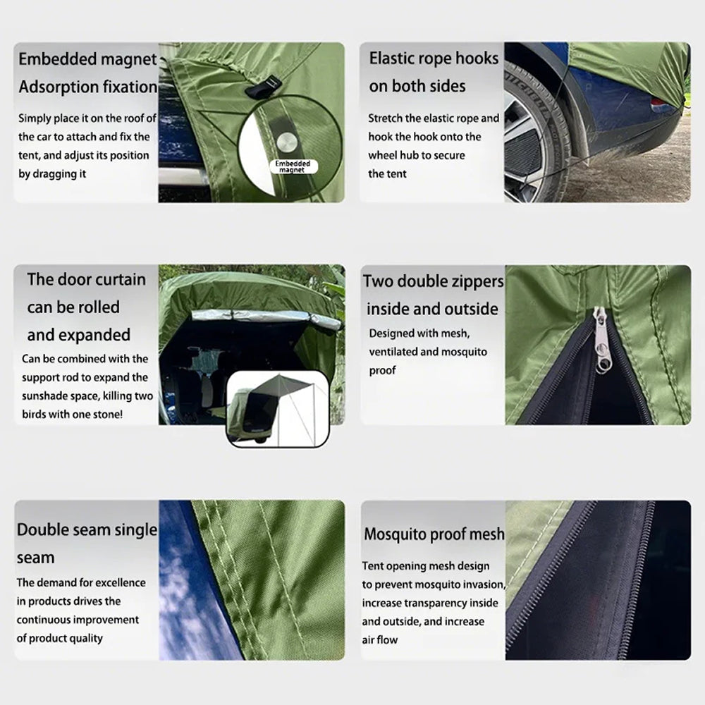 NesiTrik SUV Camping Tent - Water-Resistant Tailgate Canopy Shelter