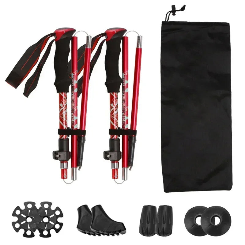 NordVaxi Folding Nordic Walking Poles for Hiking & Trekking