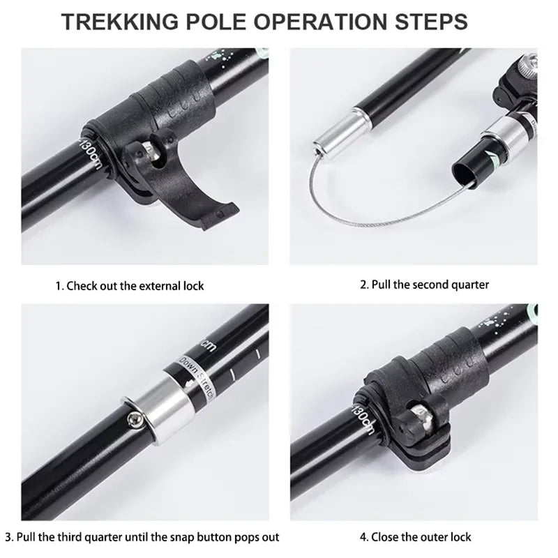NordVaxi Folding Nordic Walking Poles for Hiking & Trekking