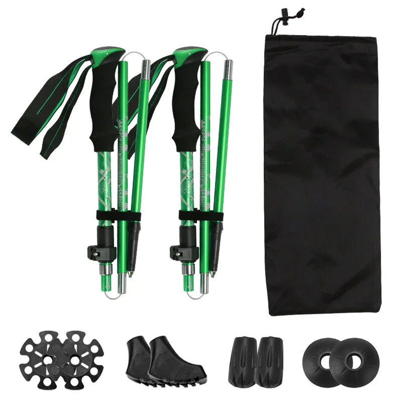 NordVaxi Folding Nordic Walking Poles for Hiking & Trekking