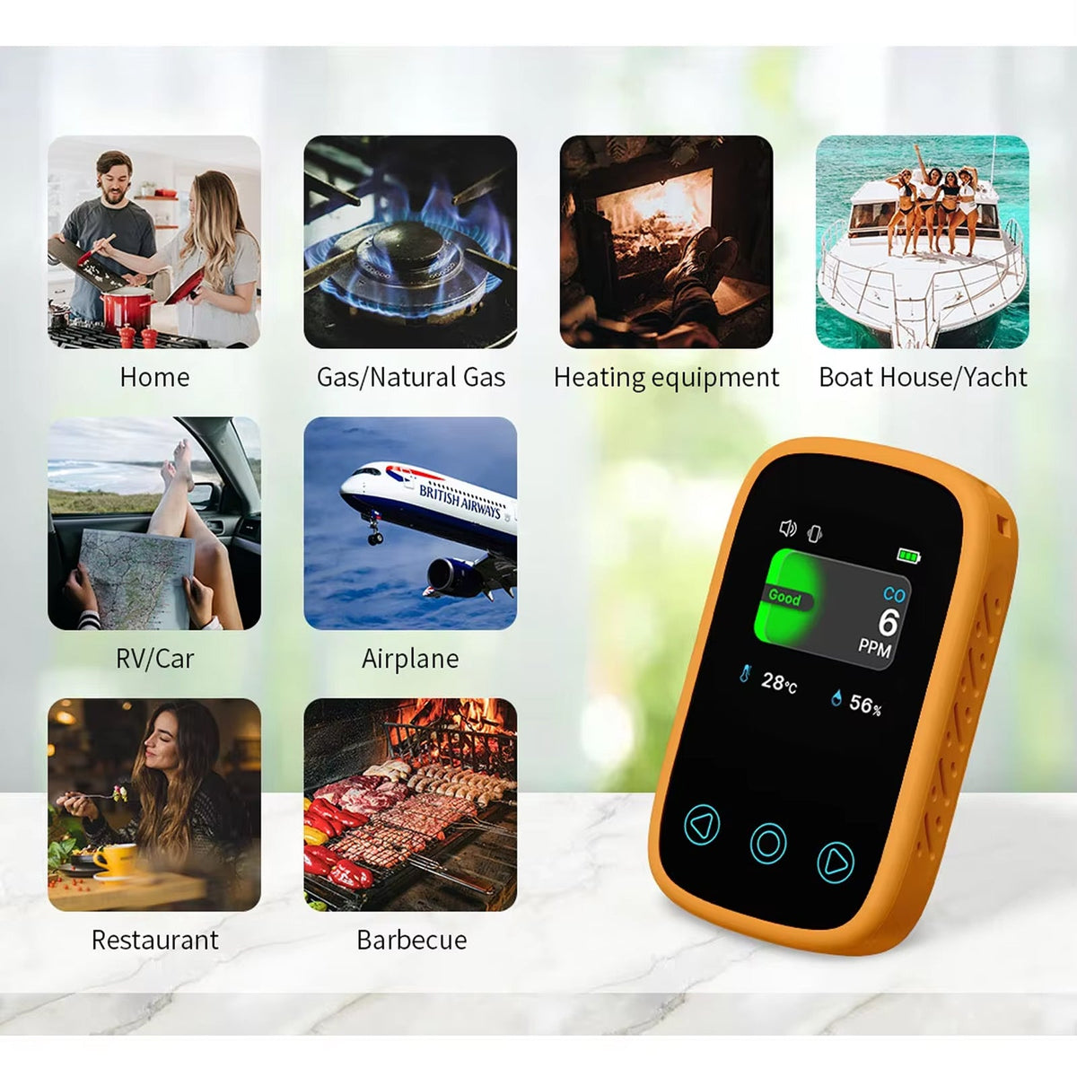 OxyyShield Portable Carbon Monoxide Detector UK