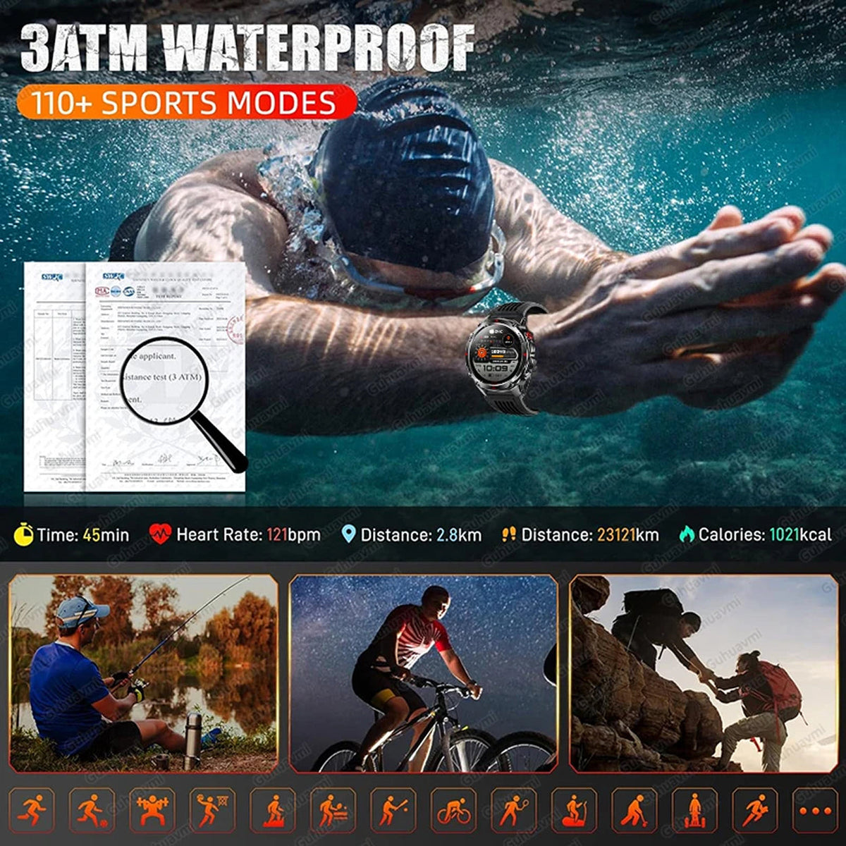 Pexoriax Rugged GPS Smartwatch with AMOLED Display