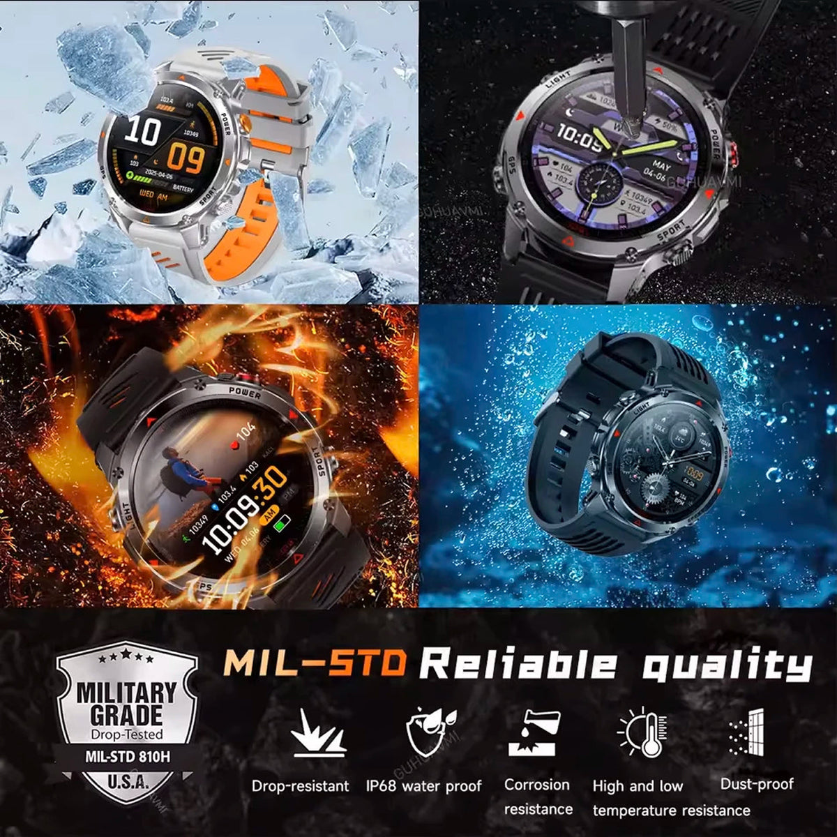 Pexoriax Rugged GPS Smartwatch with AMOLED Display