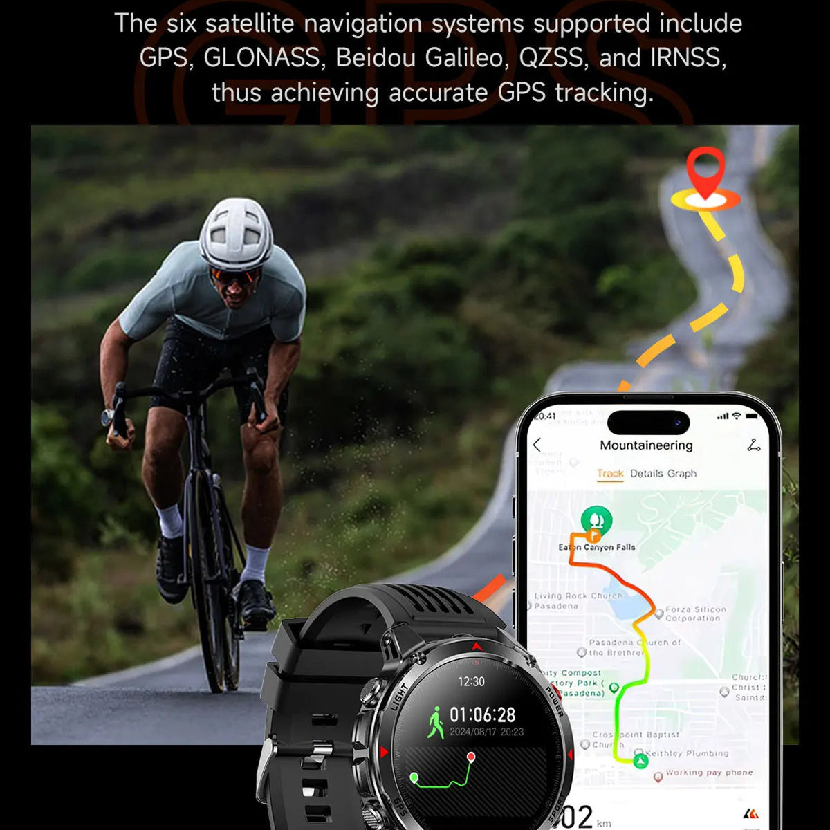 Pexoriax Rugged GPS Smartwatch with AMOLED Display