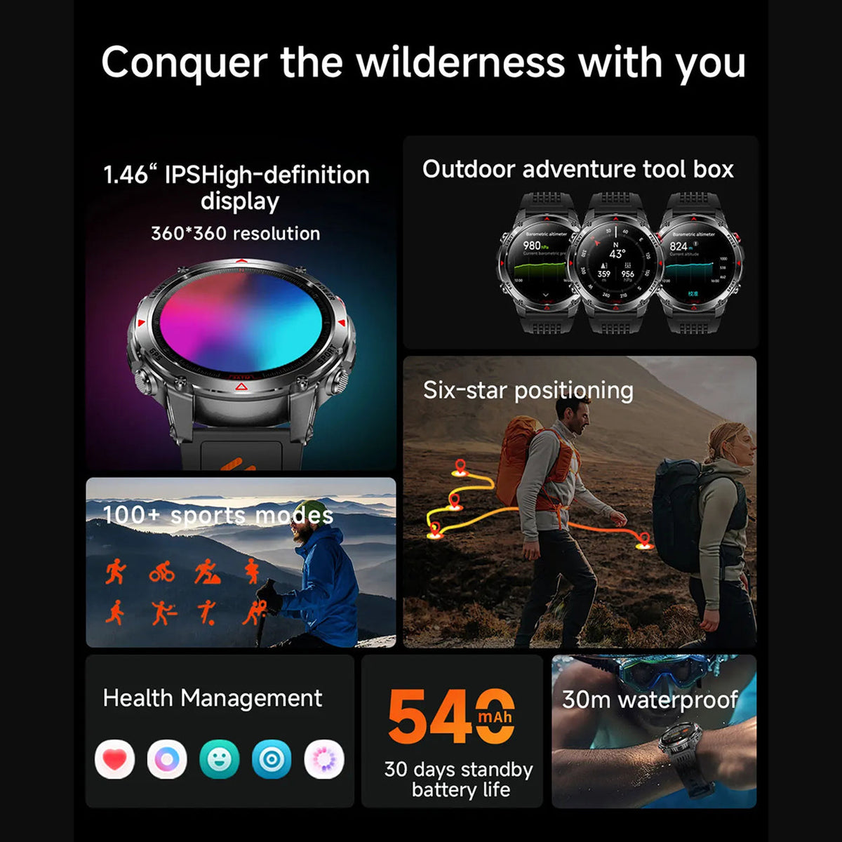 Pexoriax Rugged GPS Smartwatch with AMOLED Display