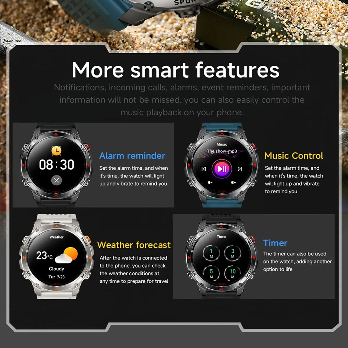 Pexoriax Rugged GPS Smartwatch with AMOLED Display