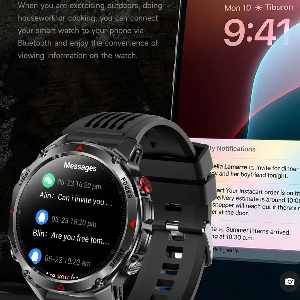 Pexoriax Rugged GPS Smartwatch with AMOLED Display