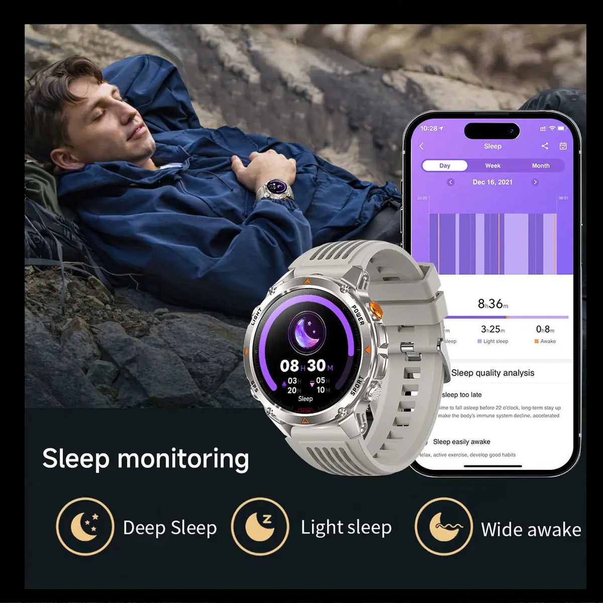 Pexoriax Rugged GPS Smartwatch with AMOLED Display