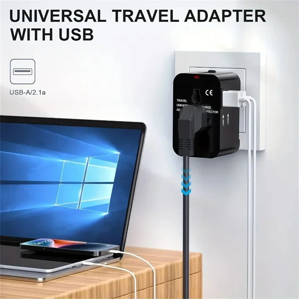 PlugoNes Universal Travel Plug Adapter | 150+ Countries & Dual USB
