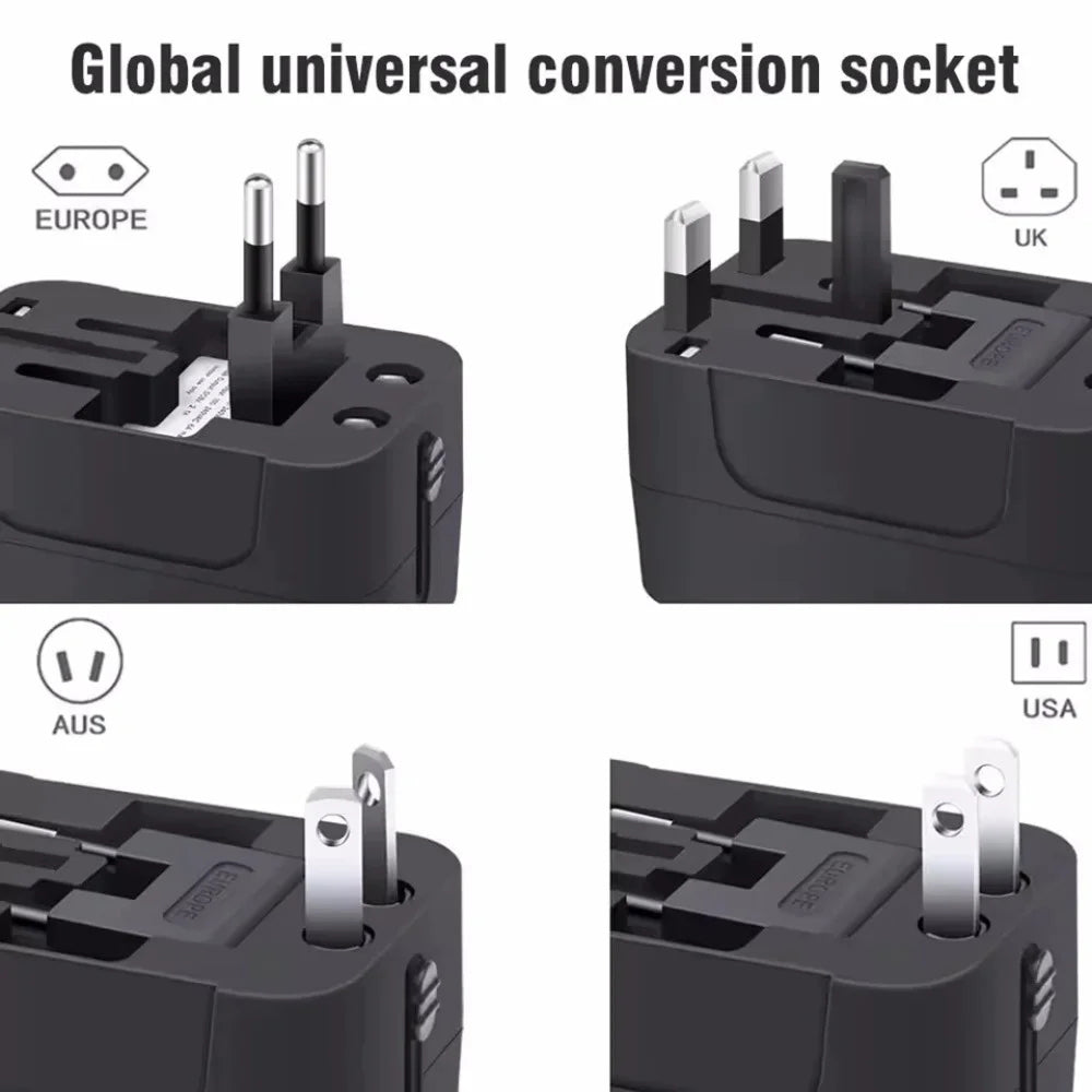 PlugoNes Universal Travel Plug Adapter | 150+ Countries & Dual USB