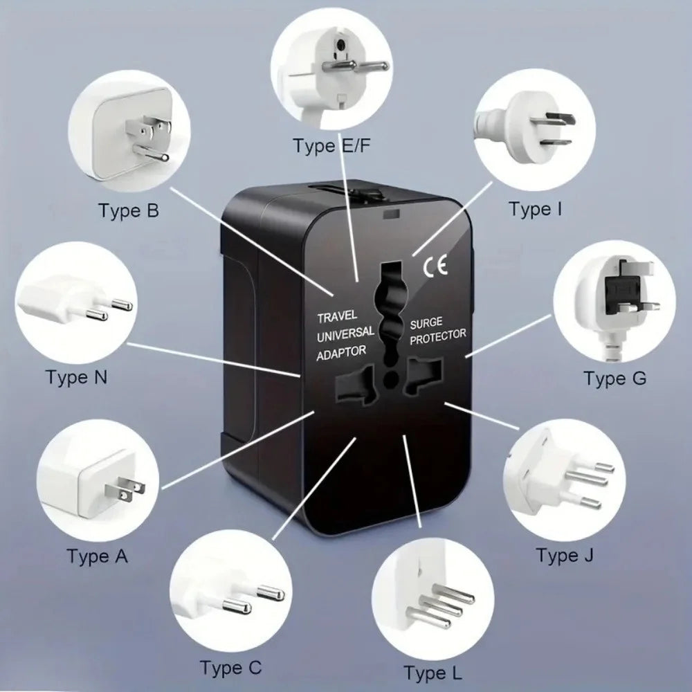 PlugoNes Universal Travel Plug Adapter | 150+ Countries & Dual USB