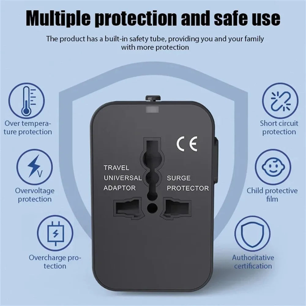 PlugoNes Universal Travel Plug Adapter | 150+ Countries & Dual USB