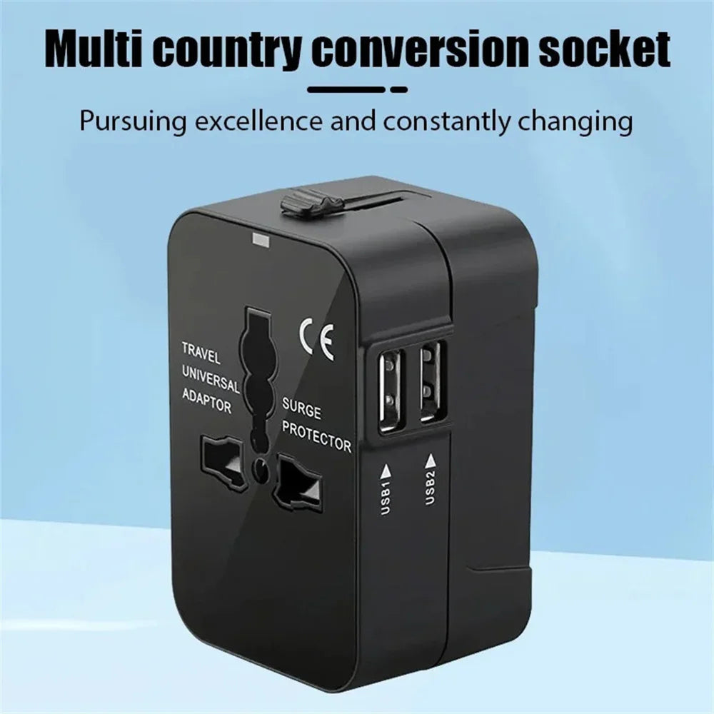 PlugoNes Universal Travel Plug Adapter | 150+ Countries & Dual USB