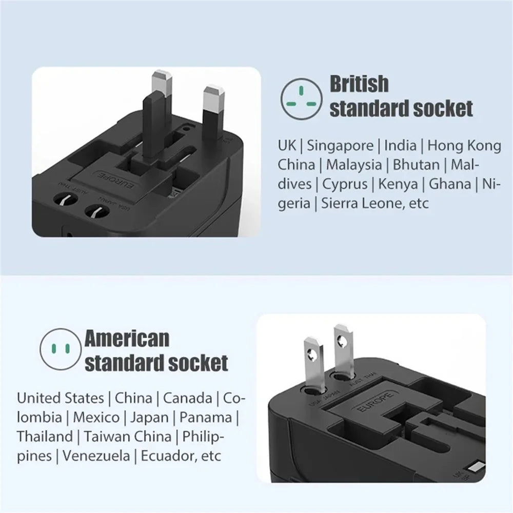 PlugoNes Universal Travel Plug Adapter | 150+ Countries & Dual USB