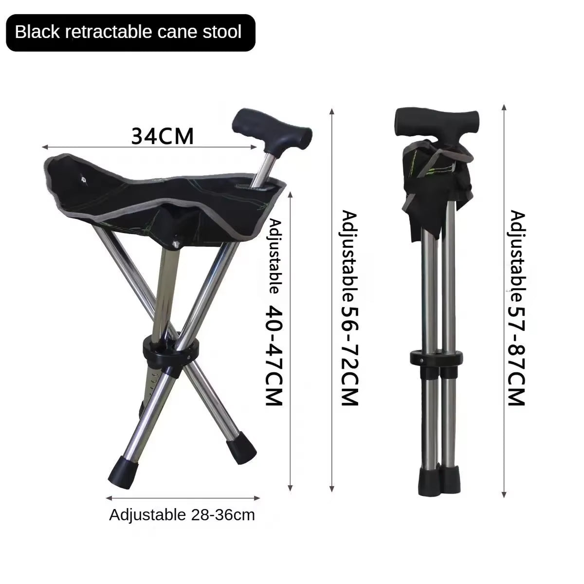 Restixi 2-in-1 Folding Walking Stick Seat for Mobility