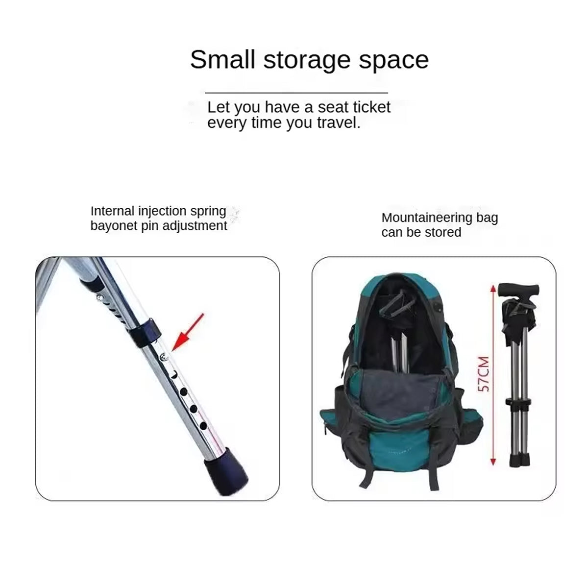Restixi 2-in-1 Folding Walking Stick Seat for Mobility