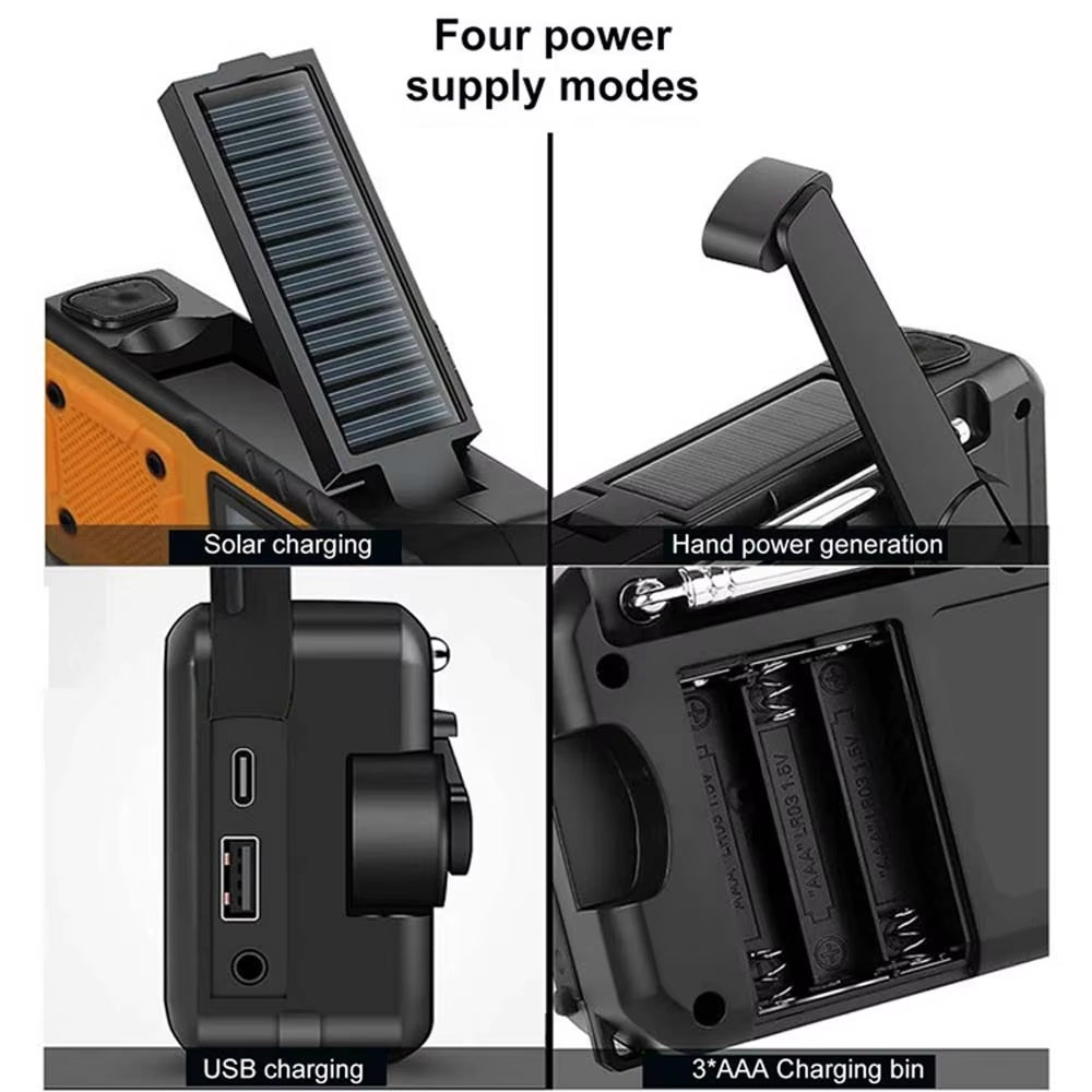 SafeNetto Hand Crank Radio | Emergency Weather Radio & Power Bank