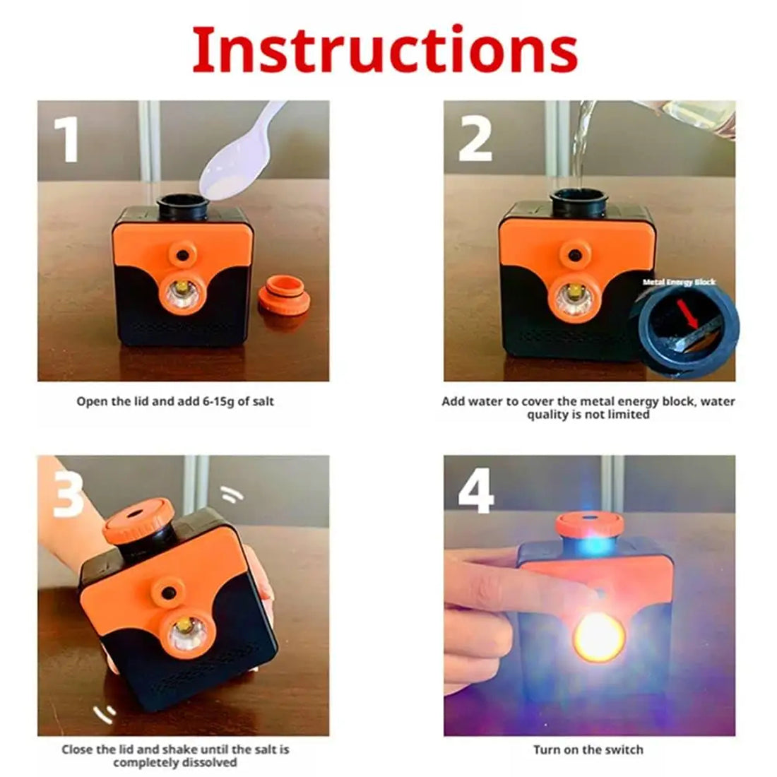 SalVynix Salt Water Lamp Emergency LED Light