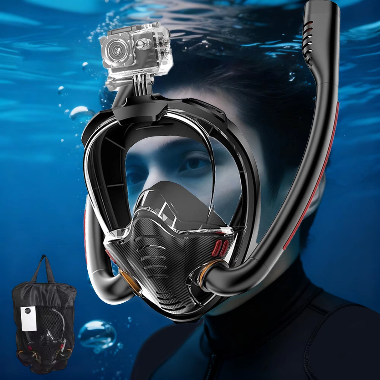 Sealenzi - Full Face Snorkel Mask For Underwater Entertainment
