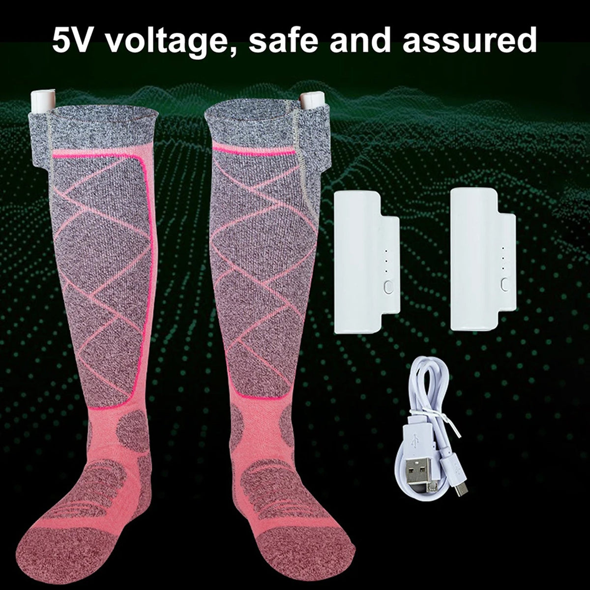 SkiHeati Rechargeable Heated Ski Socks for Winter Sports & Hiking