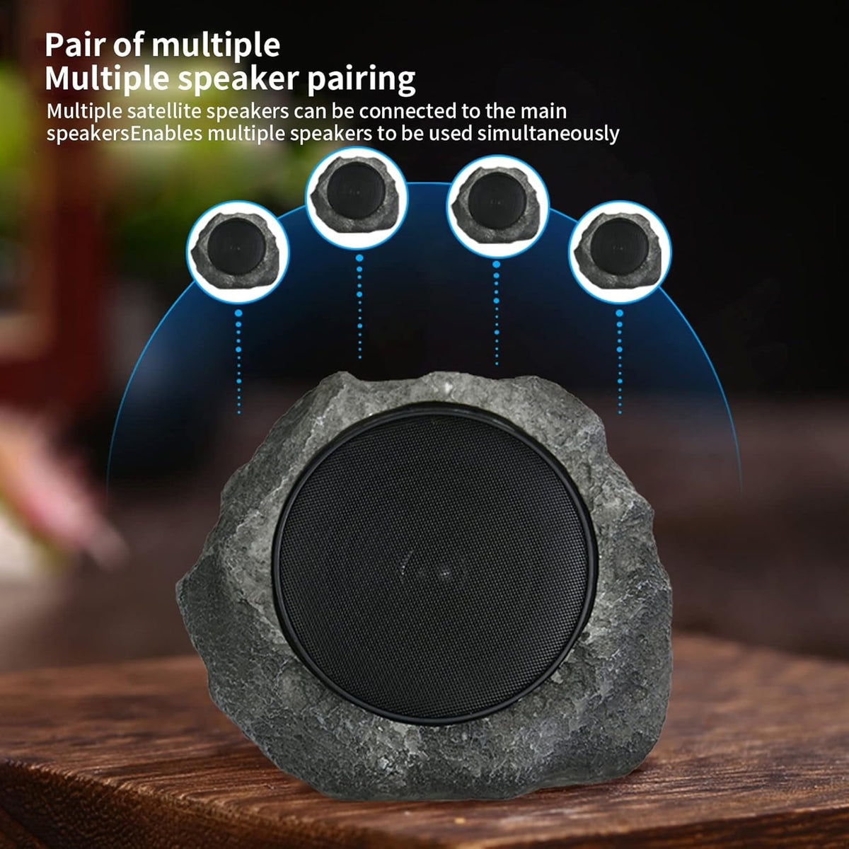 SoniiBloom Solar Powered Rock Speaker for Gardens