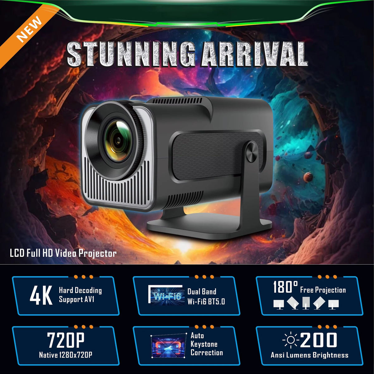 SuniiStage - 4K Projector For Outdoor Activities
