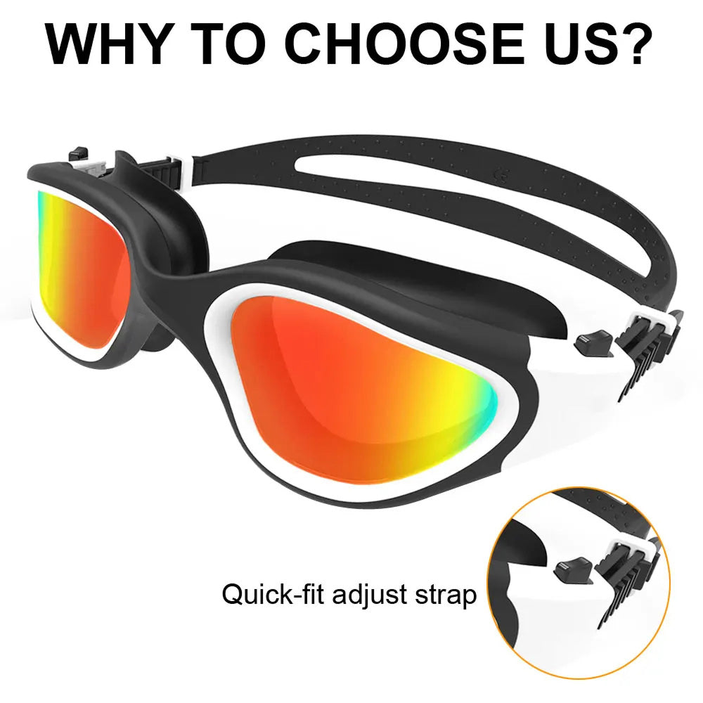 SwiGoxim Polarised Swim Goggles with 180° Panoramic Anti-Fog View