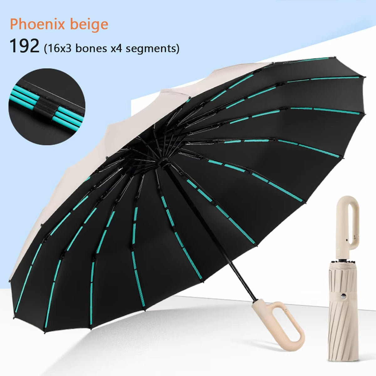 TempoEsta Windproof Storm Umbrella with 47-Inch Canopy