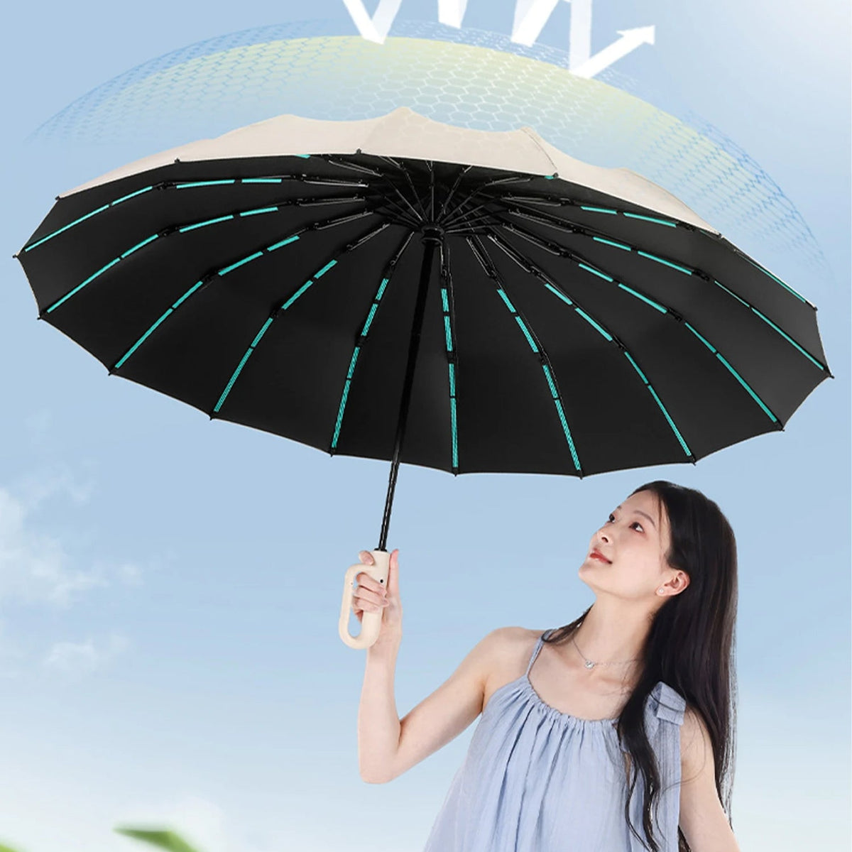 TempoEsta Windproof Storm Umbrella with 47-Inch Canopy