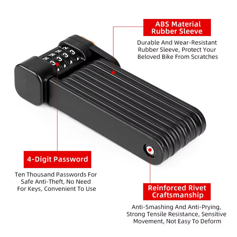 ViosChain High-Security Folding Combination Bike Lock UK
